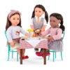 Our Generation Dining Table & Chairs Furniture Set With Play Food For 18" Dolls - Pizza With You