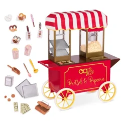 Our Generation Retro Pretzel & Popcorn Play Food Stand For 18" Dolls - Poppin' Plenty Snack Cart -Our Generation GUEST 46503667 4fff 4e11 b8a3 ab7b03c977a4
