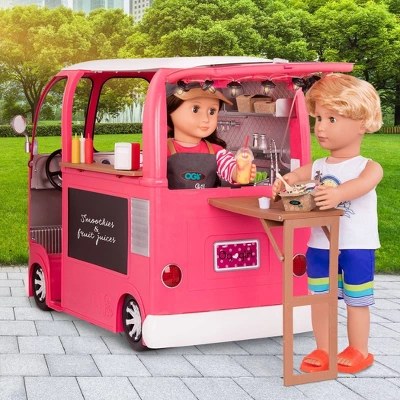 Our Generation Grill To Go Food Truck Playset With Electronics For 18" Dolls - Pink 1 Our Generation Grill To Go Food Truck Playset With Electronics For 18" Dolls - Pink