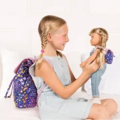 Our Generation Me & You Matching Floral Backpacks Accessory Set For Kids & 18" Dolls