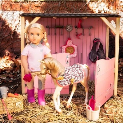 Our Generation Horse Barn Playset For 18" Dolls - Saddle Up Stables - Pink 2 Our Generation Horse Barn Playset For 18" Dolls - Saddle Up Stables - Pink - Image 2