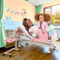 Our Generation Adjustable Hospital Bed & Doctor Set For 18" Dolls - Get Well Bed