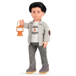 Our Generation 18" Boy Doll Camping Outfit With Light-up Lantern - Campsite Delight