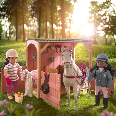 Our Generation Horse Barn Playset For 18" Dolls - Saddle Up Stables - Pink 1 Our Generation Horse Barn Playset For 18" Dolls - Saddle Up Stables - Pink