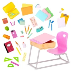 Our Generation Flying Colors School Desk & Supplies Accessory Set For 18" Dolls -Our Generation GUEST e69bfbf1 8b91 47d6 8a91 f512a3f9ab05