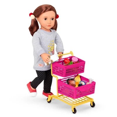 Our Generation Grocery Day Shopping Cart Pink & Yellow Accessory Set For 18" Dolls 2 Our Generation Grocery Day Shopping Cart Pink & Yellow Accessory Set For 18" Dolls - Image 2