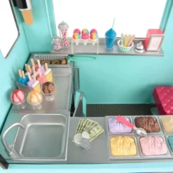 Our Generation Sweet Stop Ice Cream Truck With Electronics For 18" Dolls - Light Blue -Our Generation GUEST ee1114f0 b24f 4280 8e13 3f2d2bbf621d